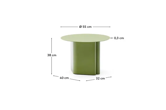 Журнальный столик Arvin Ø55x38 см, зеленый металл