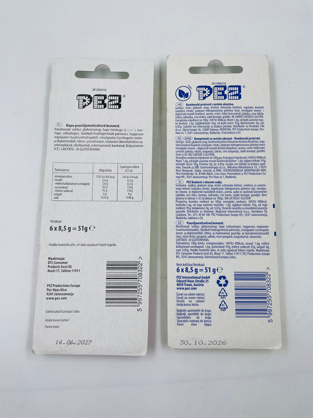 PEZ Сменные блоки конфет с фруктовыми вкусами "Фруктовый микс", 2 уп. по 51 г (Австрия)
