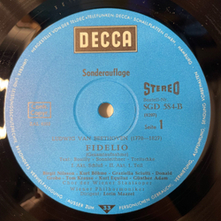 Винтажная виниловая пластинка LP Beethoven Бетховен, Фиделио Fidelio Опера (Германия 1964)