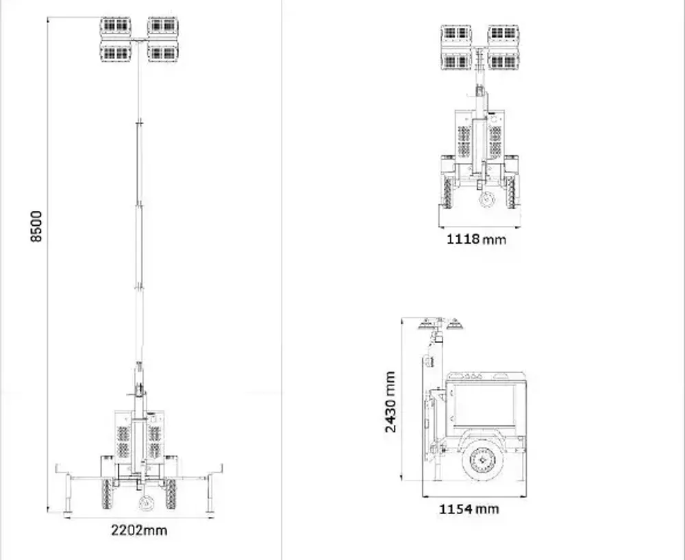 Осветительная мачта Kedasa KLD 5000 (Серия Alpha) дизельная - [8.5 м / Kohler]