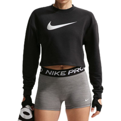 Женская теннисная толстовка Pro Dri-Fit Crew Neck French Terry - black/metallic silver/white