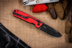 Складной нож SRM Rubik Large BlackWash сталь 10Cr15CoMoV рукоять Red/Black G10 (7228L-GV2)