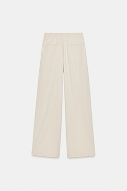 ZARA ШИРОКИЕ БРЮКИ С ЭЛАСТИЧНЫМ ПОЯСОМ, ЭКРЮ
