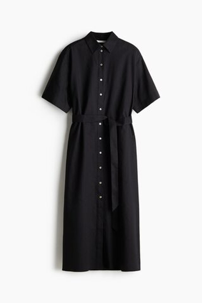 Платье-рубашка из льняной смеси - H&M
