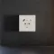 Накладка для розетки с заземлением и защитными шторками, с USB A+C Voltum S70 Хлопок VLS001013