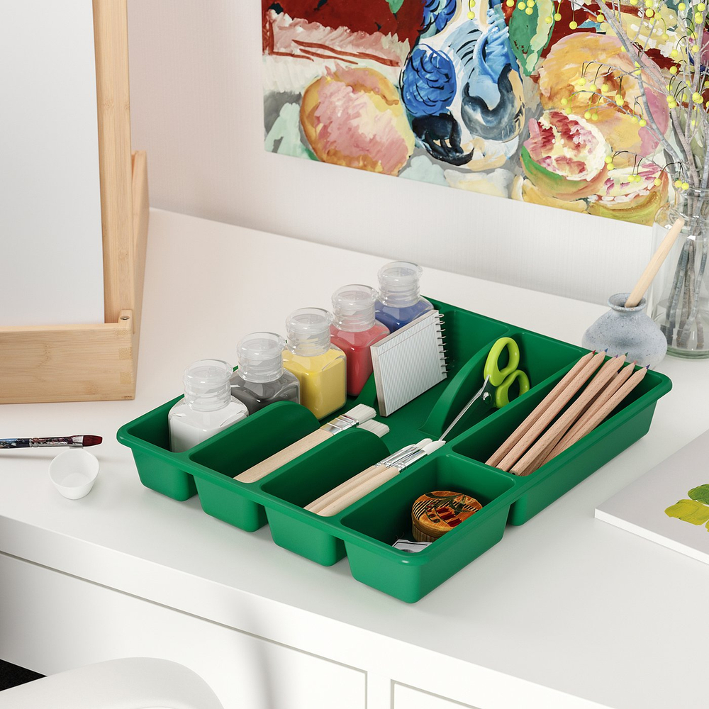 IKEA SMÄCKER  (ИКЕА СМЭКЕР)  -  Вставка для столовых приборов - ярко-зеленый 31х26 см