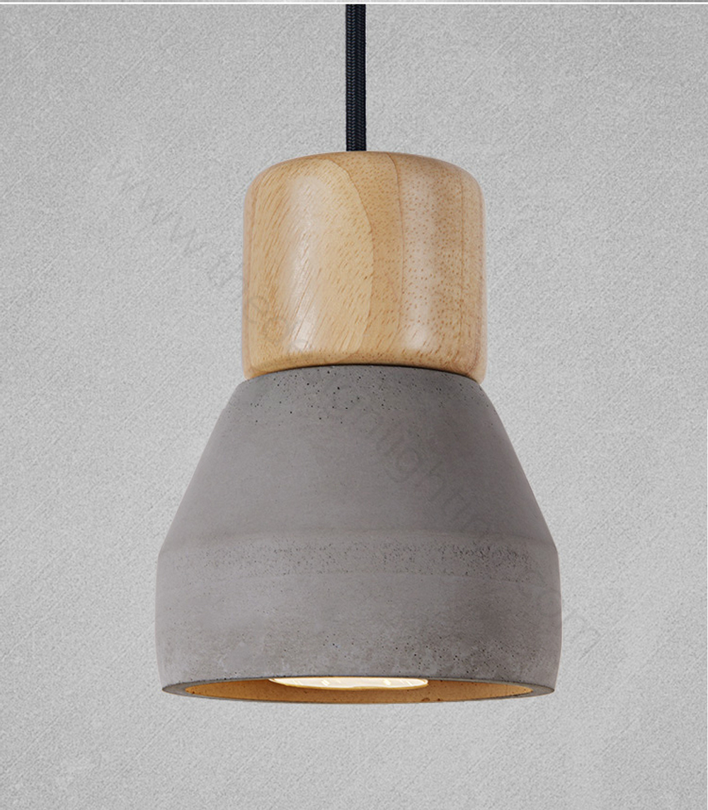 Pendant design lamp Cement Wood by Specimen Editions (Grey)
