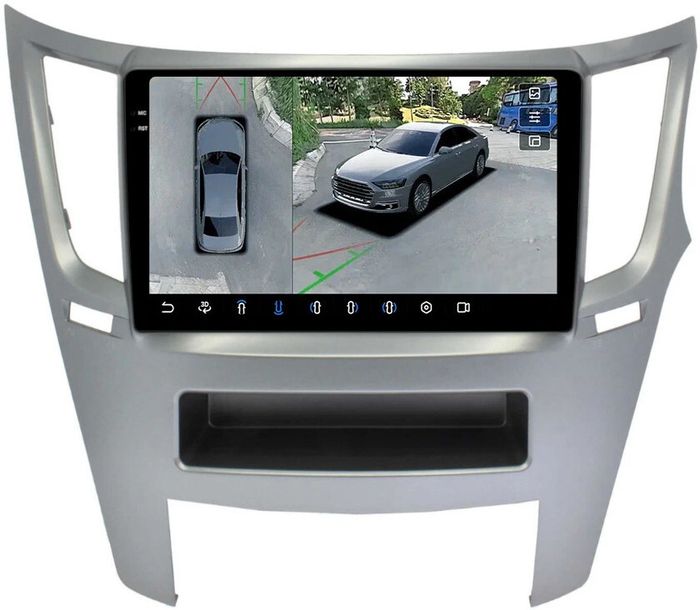 Магнитола для Subaru Legacy 5, Outback 4 2009-2014 (правый руль) - FarCar BX9-360-7184RS монитор 9.5" 2K QLED на Android 13, Быстрая, CarPlay, 4G SIM-слот, 4 камеры в комплекте