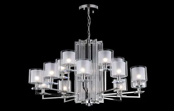 Подвесная люстра Nicolas NICOLAS SP-PL10+5 NICKEL/WHITE Crystal Lux