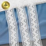Кружево гипюр (плетёное) 40 мм / 13.71 метра, матовая нить TBY.0870, цв.белый, Kruzhevo