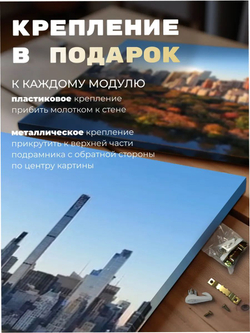 Картина Зеркальный мегаполис модульная 50x70см 3шт.