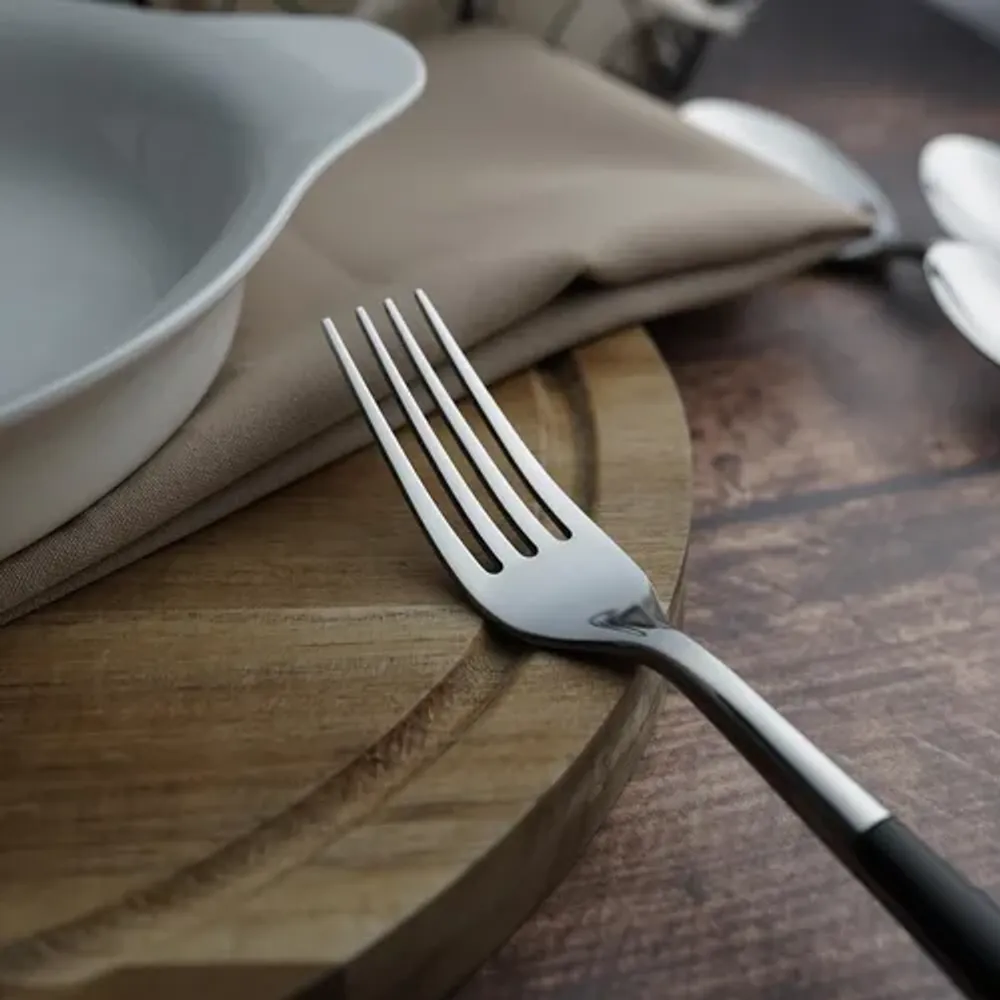 Вилка столовая 21 см ручка черный пластик Grazia P.L. Proff Cuisine [12]