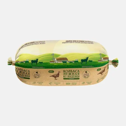 Колбаса Нежная из мяса индейки вареная 400г