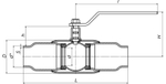 Кран шаровый д/газа ALSO КШ газ 20с Ру40 П/П