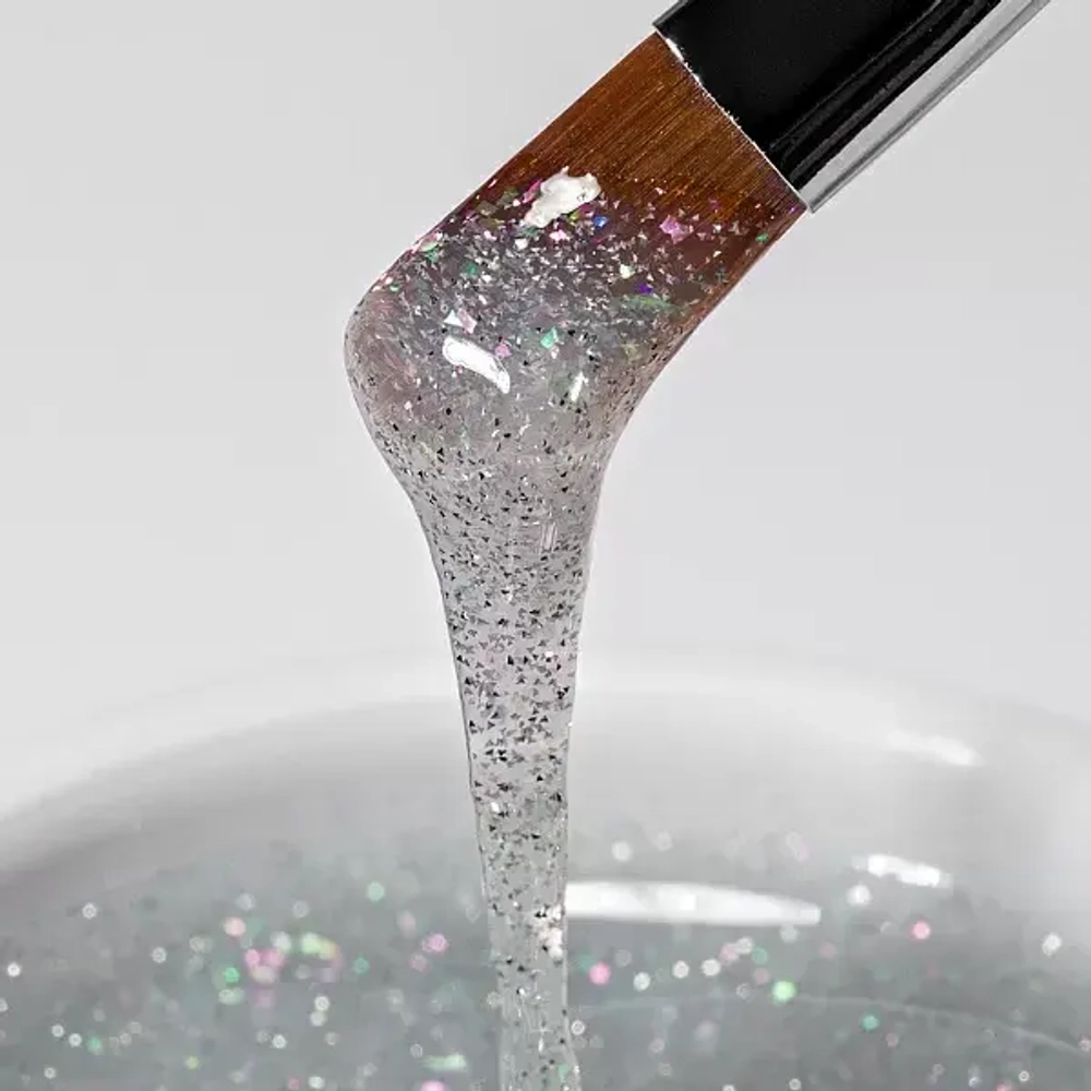 Гель светоотражающий BUILDER UV GEL MILK DIAMOND RuNail, 15г №9871