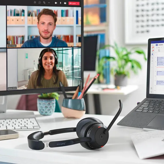 Jabra Evolve2 55 Link380a MS Stereo Stand Black