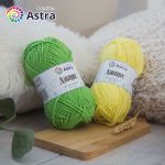 Пряжа Astra Premium (Астра Премиум) Джинс (Jeans) / уп.4 мот. по 50 г, 135 м, 310 желтый