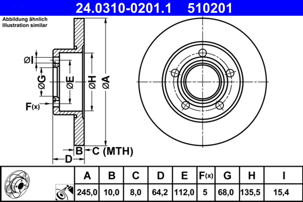 ATE - 24031002011-ATE - Brake Disc