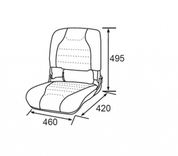 Кресло Highback Seat всепогодные - серый/красный