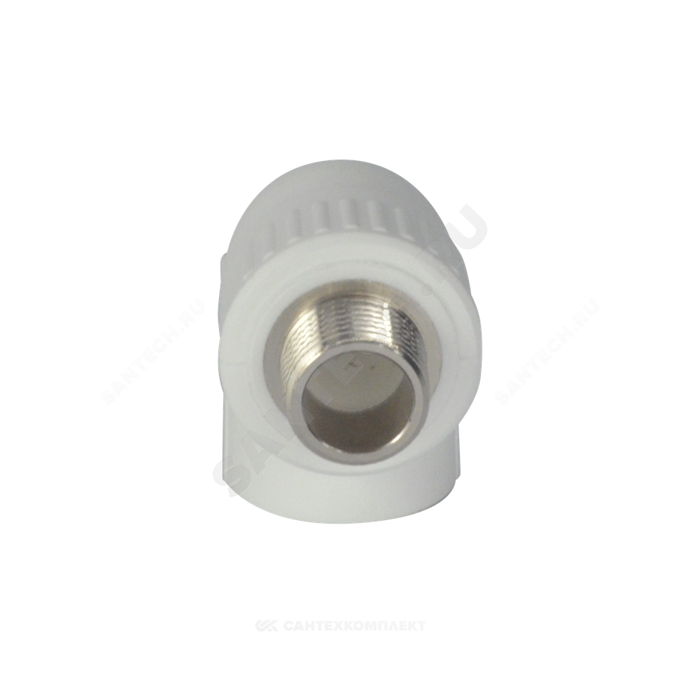 Угольник PP-R комбинированный белый Дн 25х1/2"х90гр НР ZFPCL