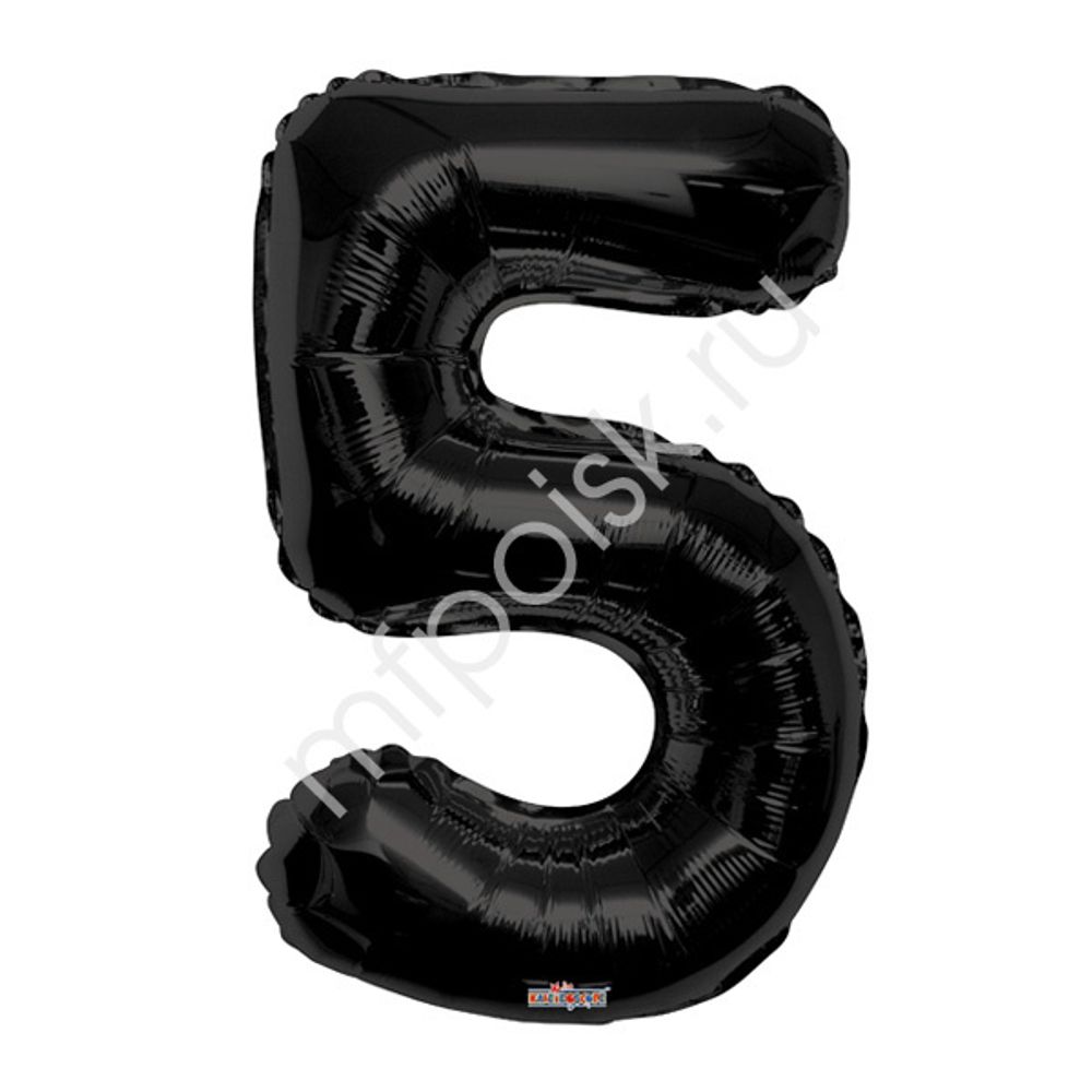 К Цифра 5 черный 34"/86 см.