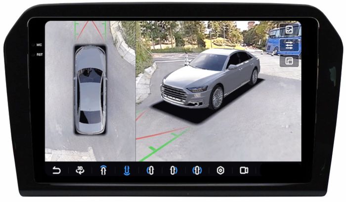 Магнитола для Jetta VA3 2019+ - FarCar BX9-360-9512-VA3 монитор 9.5" 2K QLED на Android 13, Быстрая, CarPlay, 4G SIM-слот, 4 камеры в комплекте