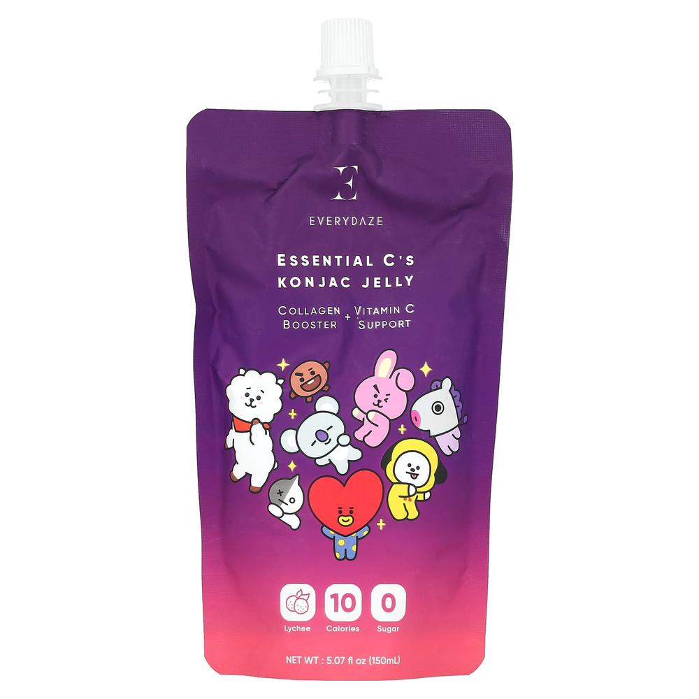 Everydaze, Essential C's Konjac Jelly, личи, 150 мл (5,07 жидк. унц.)