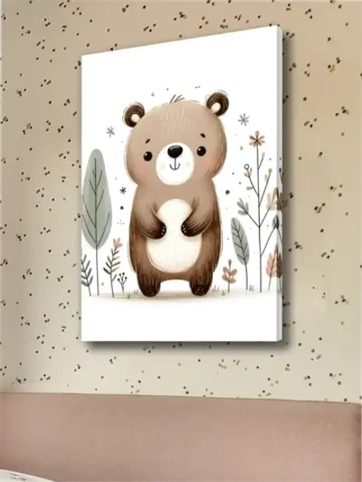 Картина Мишка в зимней сказке в детскую 50x70см 1шт.