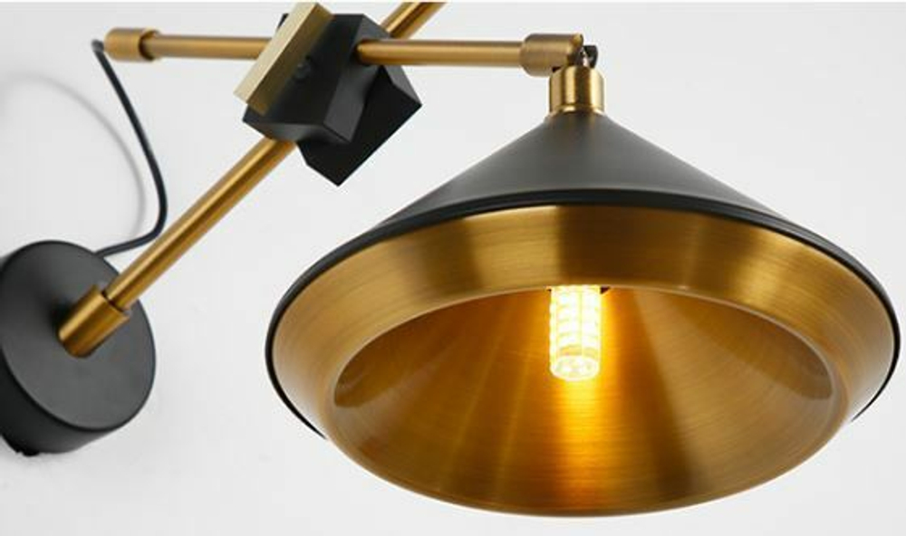 бра  Bert Frank Shear wall lamp  White& Brass