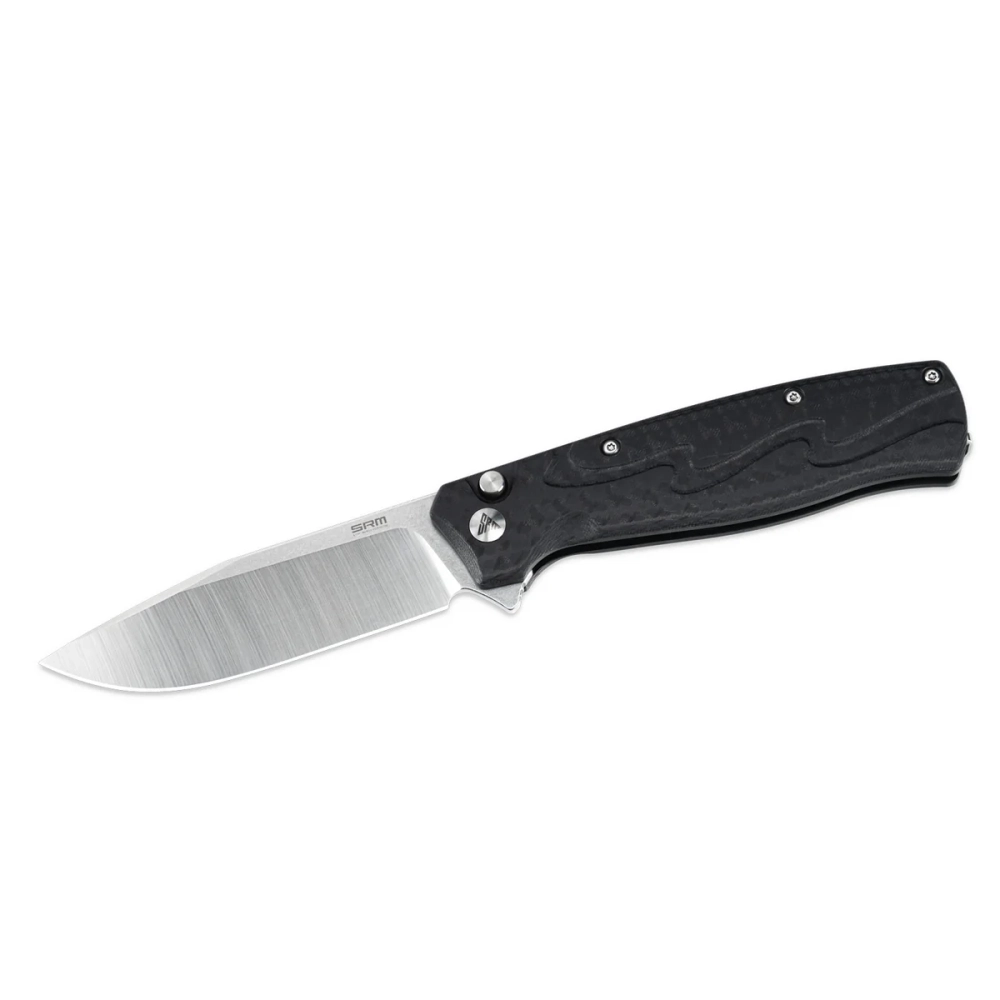 Нож складной SRM 221X-GB Satin (14C28N, Black G10/CF)
