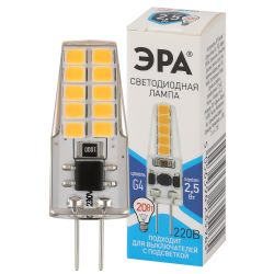 Лампа светодиодная ЭРА STD LED JC-2,5W-220V-SLC-840-G4 2,5Вт силикон капсула нейтральный белый свет G4 | Лампы cветодиодные Капсульные (G4, G9)