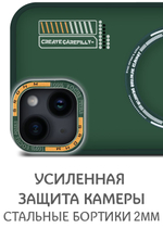 Дизайнерский чехол из мягкого пластика для IPHONE 14 с MagSafe и усиленной защитой камеры