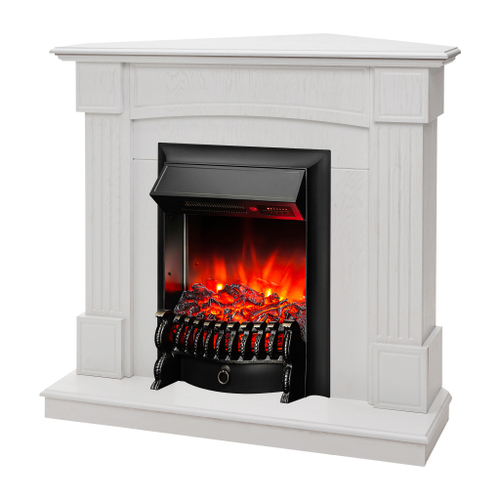 Каминокомплект Real Flame Andrea Corner WT с очагом Fobos Lux Black RC (угловой)