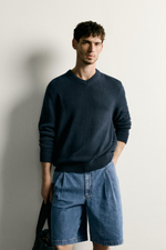 СВИТЕР КЛАССИЧЕСКОГО КРОЯ ИЗ ХЛОПКА И ЛЬНА — ZARA · 2632/309