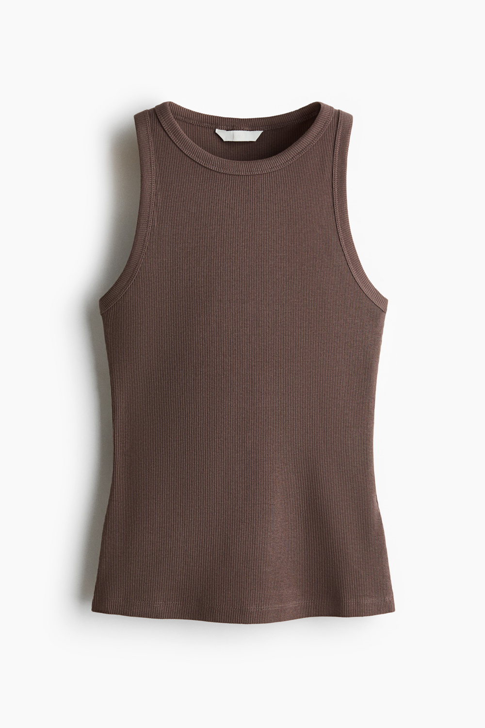 Хлопковый топ в рубчик без рукавов - H&M