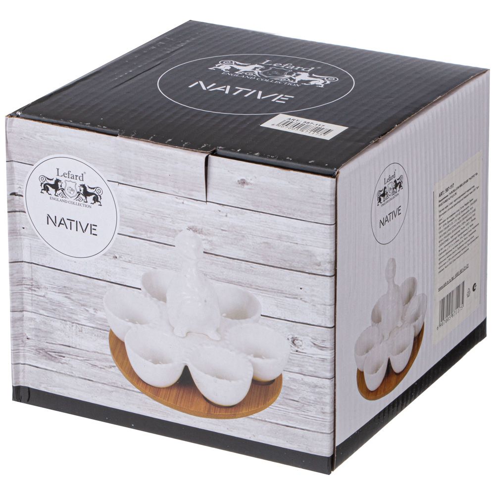 ТАРЕЛКА ДЛЯ ЯИЦ LEFARD "NATIVE" НА ПОДСТАВКЕ 14,5*12,5 СМ (КОР=18ШТ.)
