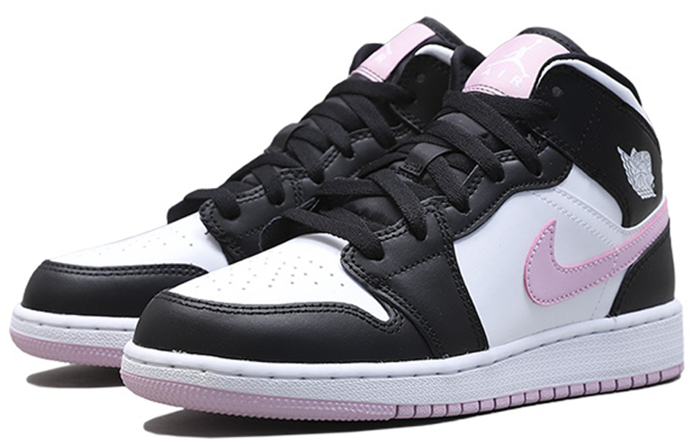Jordan 1 Mid White Black Light Arctic Pink GS