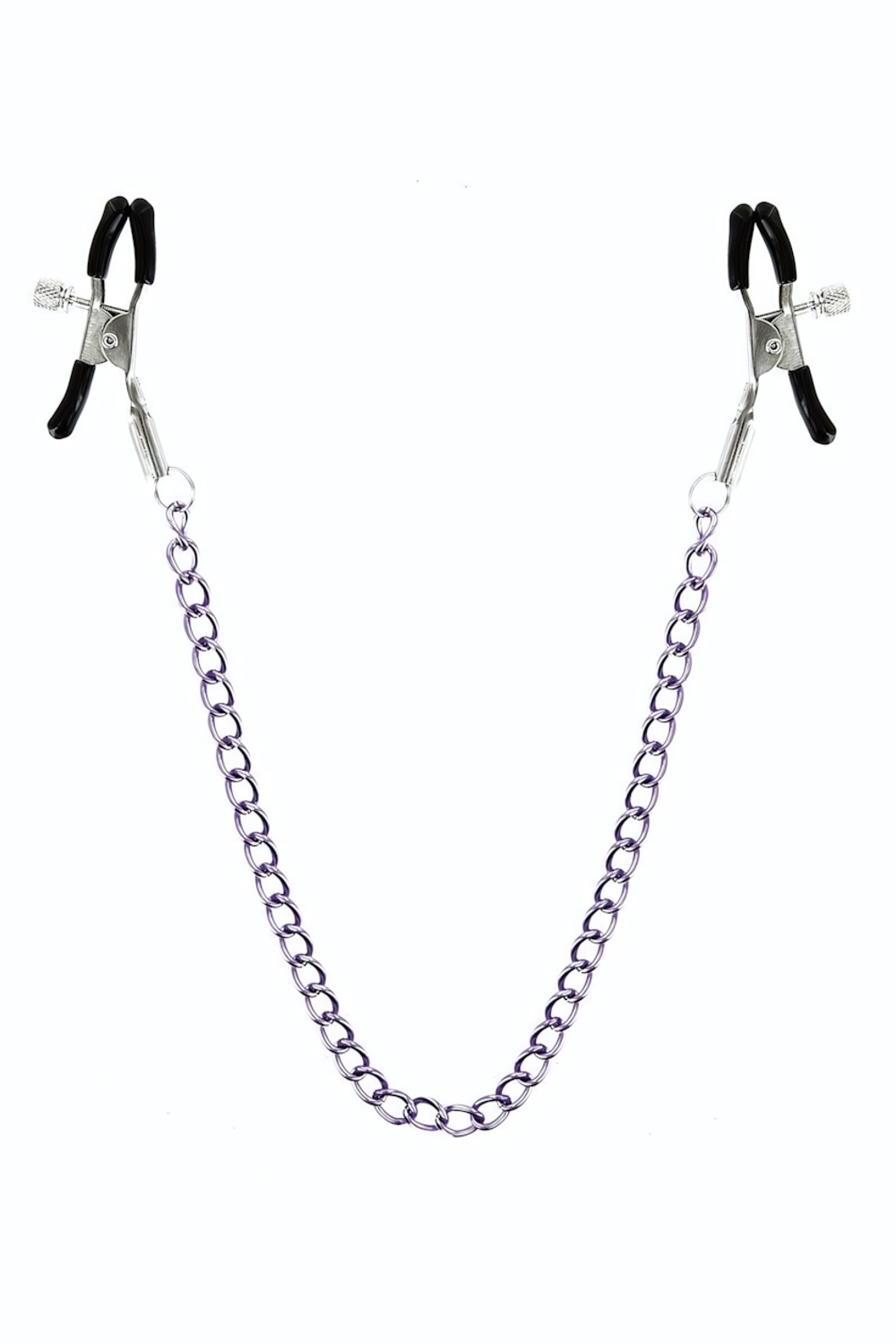 Зажимы для сосков с фиолетовой цепочкой Sweet Caress Nipple Chain (Цвет: фиолетовый)