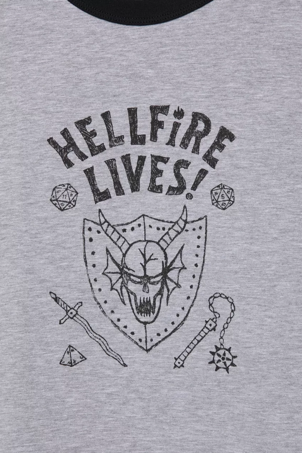 PULL&BEAR Футболка "Stranger Things ", серый меланж