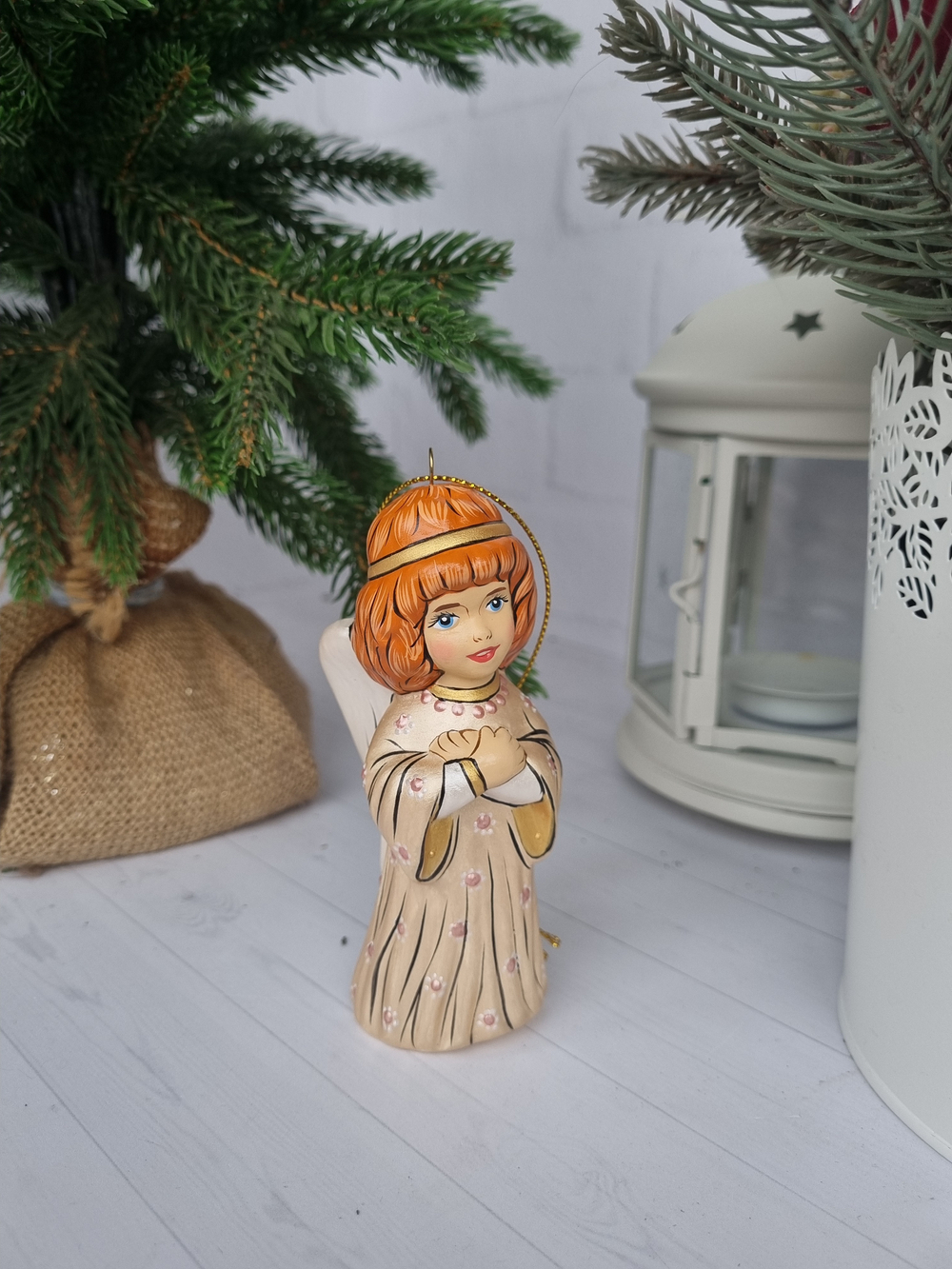 Ангел ёлочная игрушка из фарфора