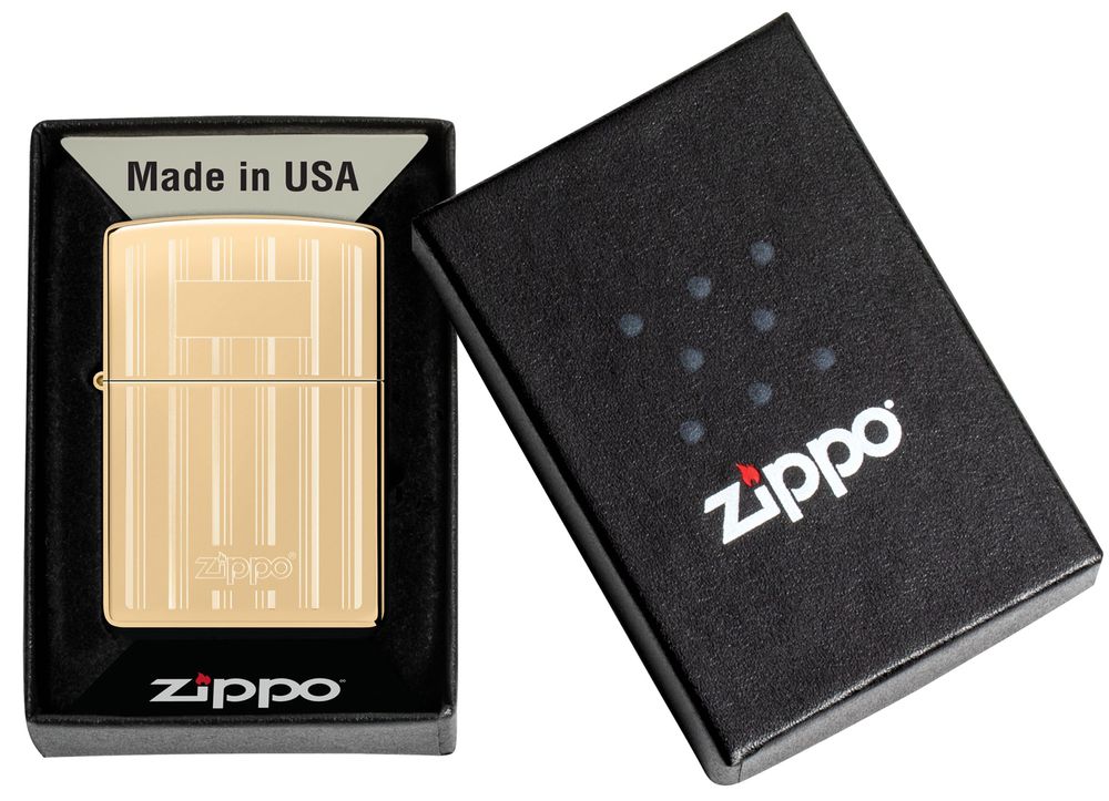 Зажигалка Zippo Classic с покрытием High Polish Brass золотистая (46011)