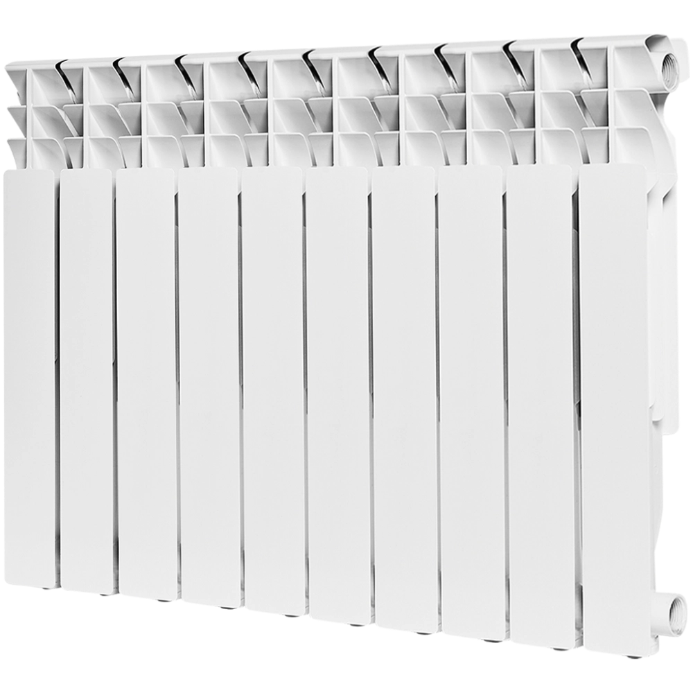 Радиатор алюминиевый ROMMER Plus 500 - 10 секций (подключение боковое, цвет белый)