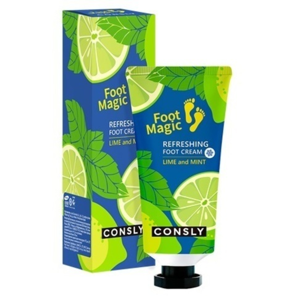 Крем для ног с экстрактом лайма CONSLY Foot Magic Refreshing Foot Cream 100 мл