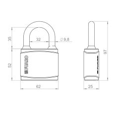 Замок навесной FUARO PL-WEATHER-0562 влагозащищенный 3кл. /62059/