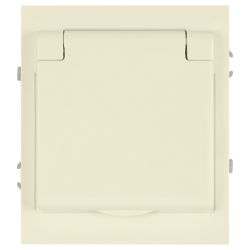 Розетка ЭРА Arktik 16-2103-02 с заземлением 2P+E Schuko со шторками с крышкой 16А-250В слоновая кость | Эра Arktik