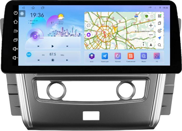 Магнитола для Nissan Patrol Y62 2010-2019 (экран климата внизу) - FarCar монитор 12.3" 2K QLED на Android 14, Быстрая, CarPlay, 4G SIM-слот