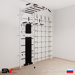 Шведская стенка Sv Sport усиленная 6500 (Турник рукоход/Брусья/Скамья/Канат/Канатный лаз)