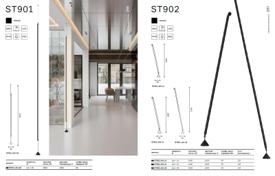ST901.405.28 Светильник напольный ST-Luce Черный LED 1*28W 4000K