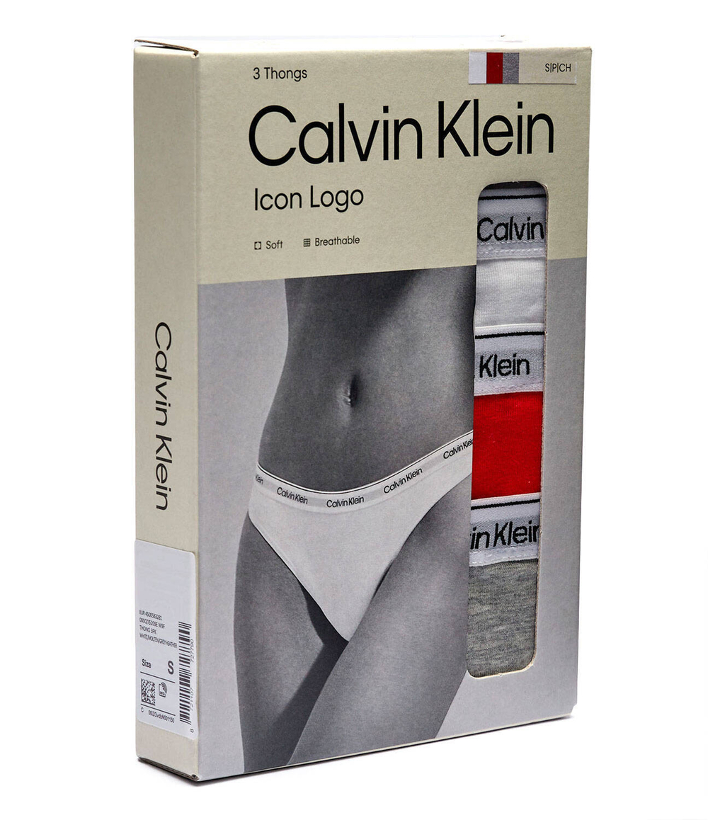 Стринги 3 пары Calvin Klein Underwear - красный(000QD5209E)