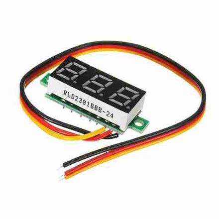 Безкорпусный LED вольтметр 3-х разрядный 0-99, 9В